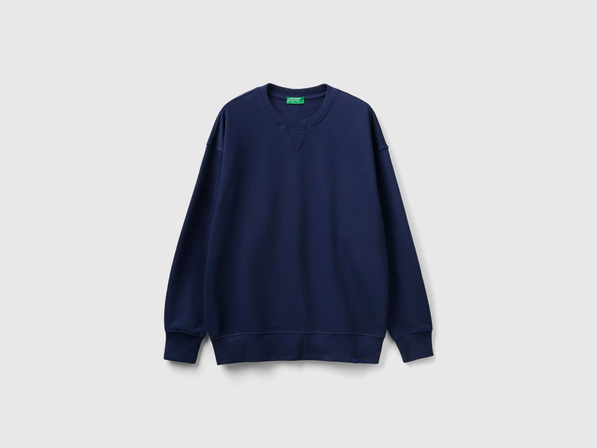 100% cotton pullover sweatshirt - Dark Blue | Benetton