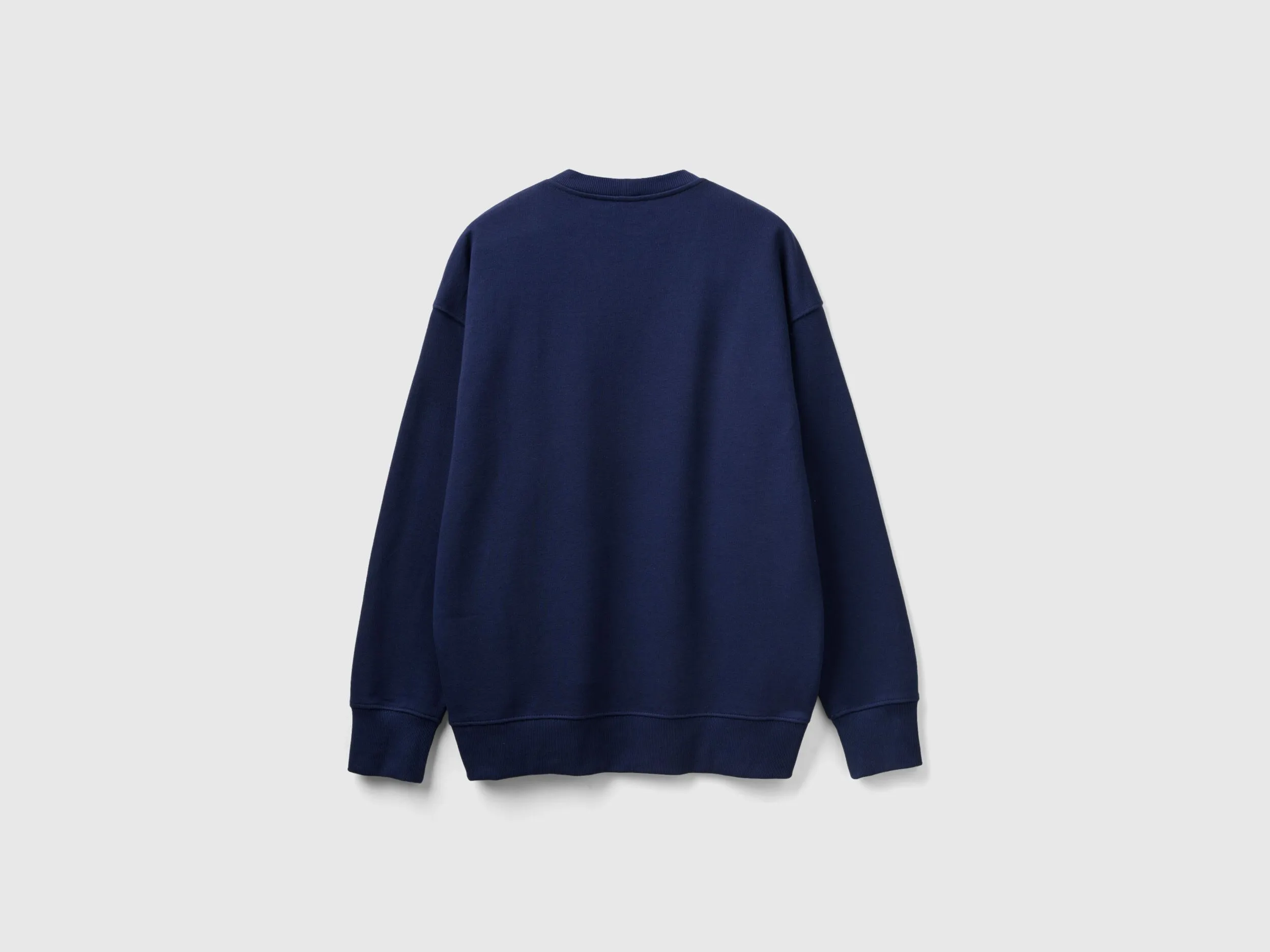 100% cotton pullover sweatshirt - Dark Blue | Benetton