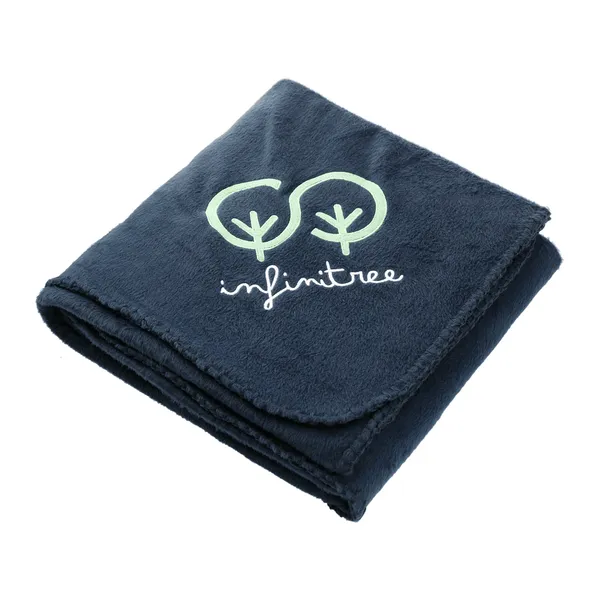 100% Recycled PET Fleece Blanket with Canvas Pouch