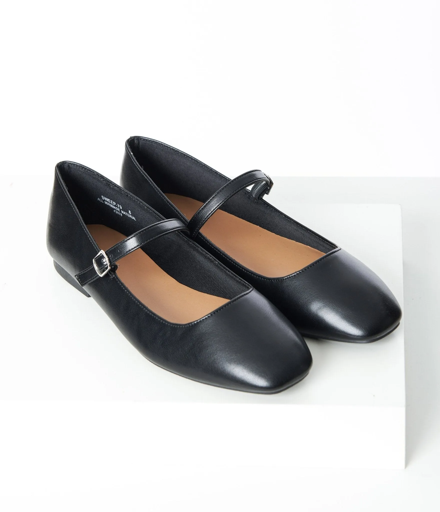 1960s Black Mary Jane Flats