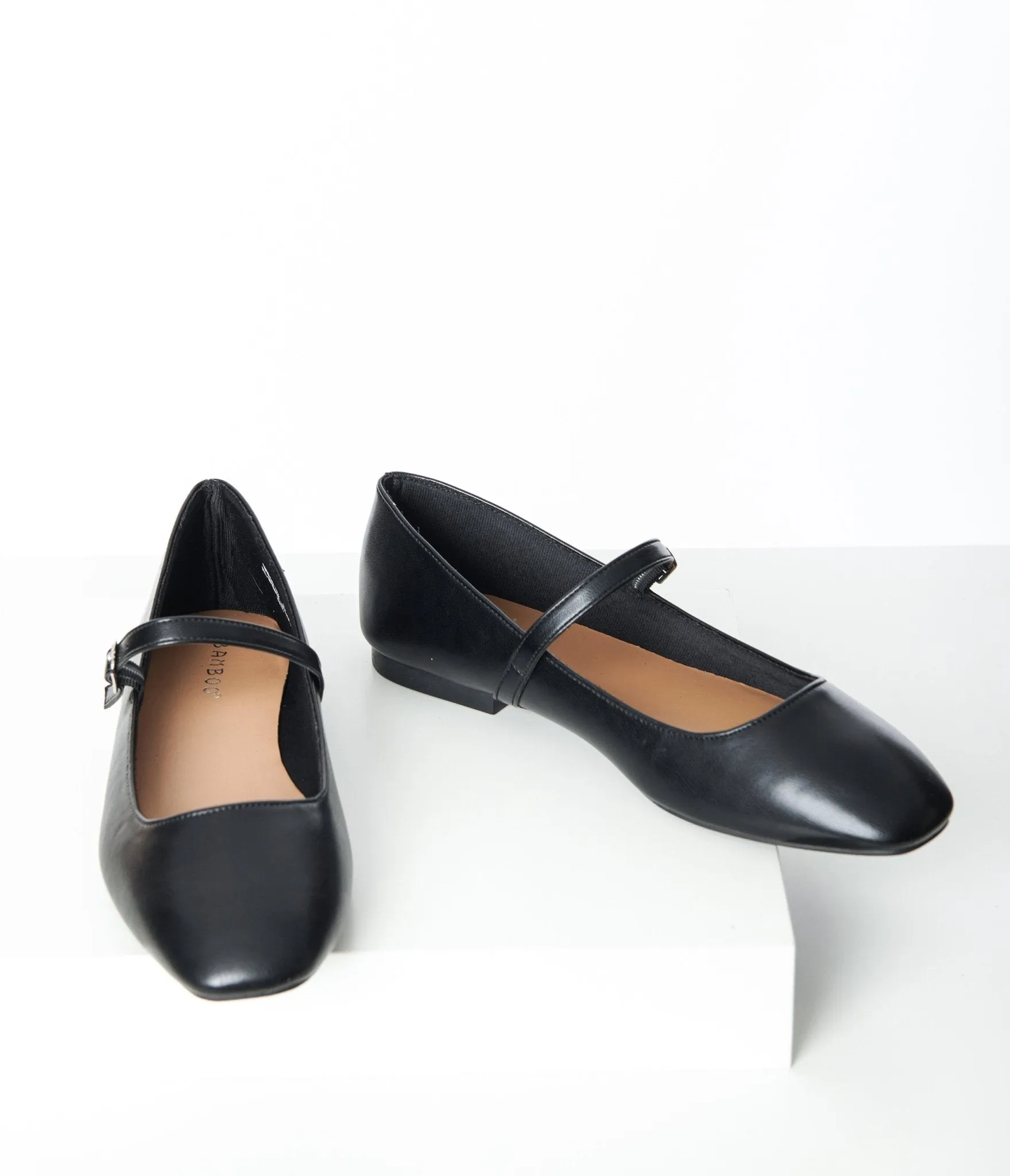 1960s Black Mary Jane Flats