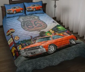 1969 Dodge Dart Orange Route 66 Quilt Set