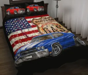 1970 Chevelle Route 66 American Flag Quilt Set