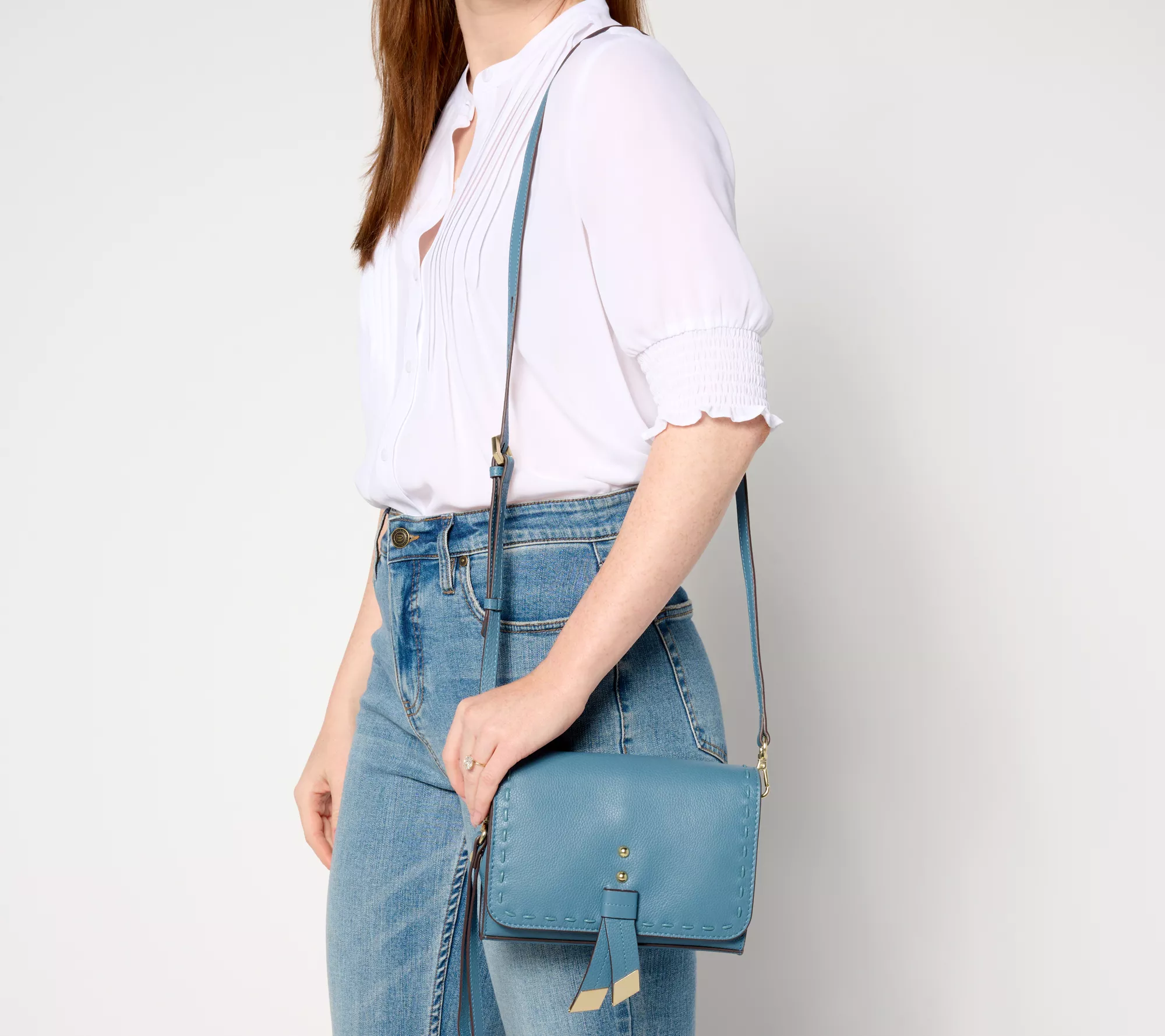 "As Is" Lodis Leather Front Flap Danica Crossbody