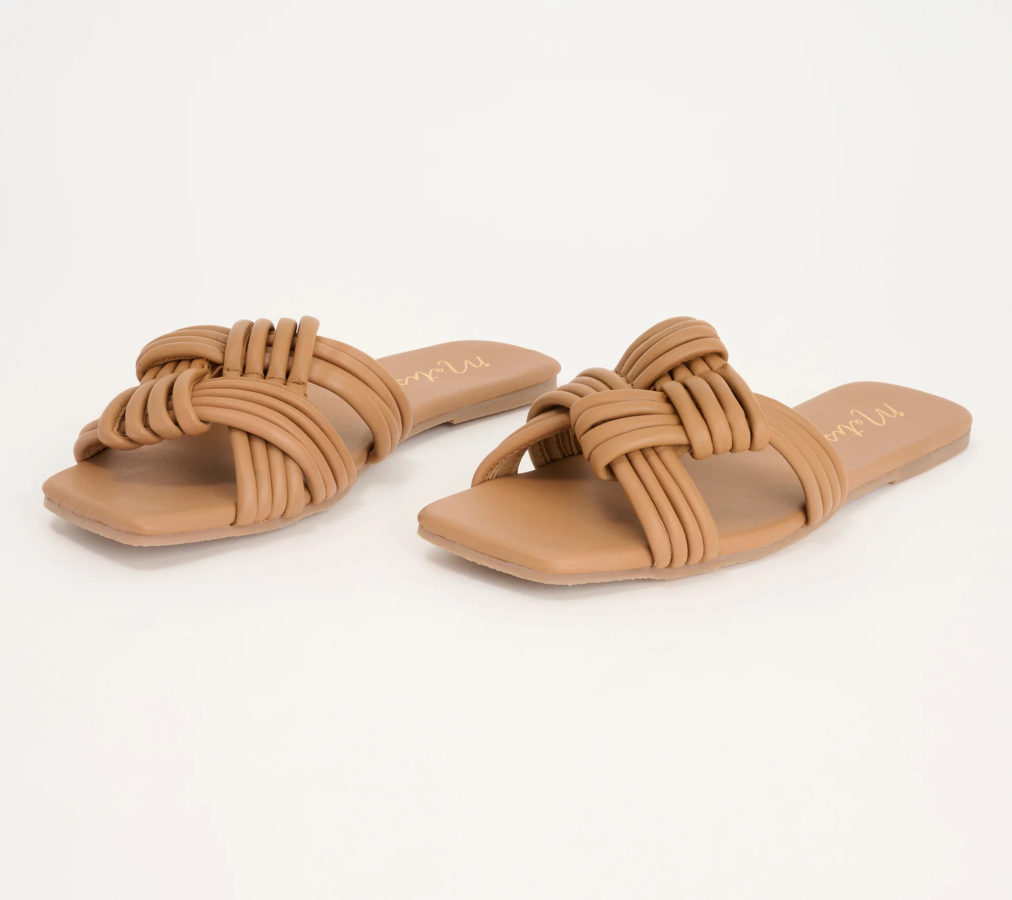 "As Is" Matisse Leather Knotted Slide Sandals- Samson