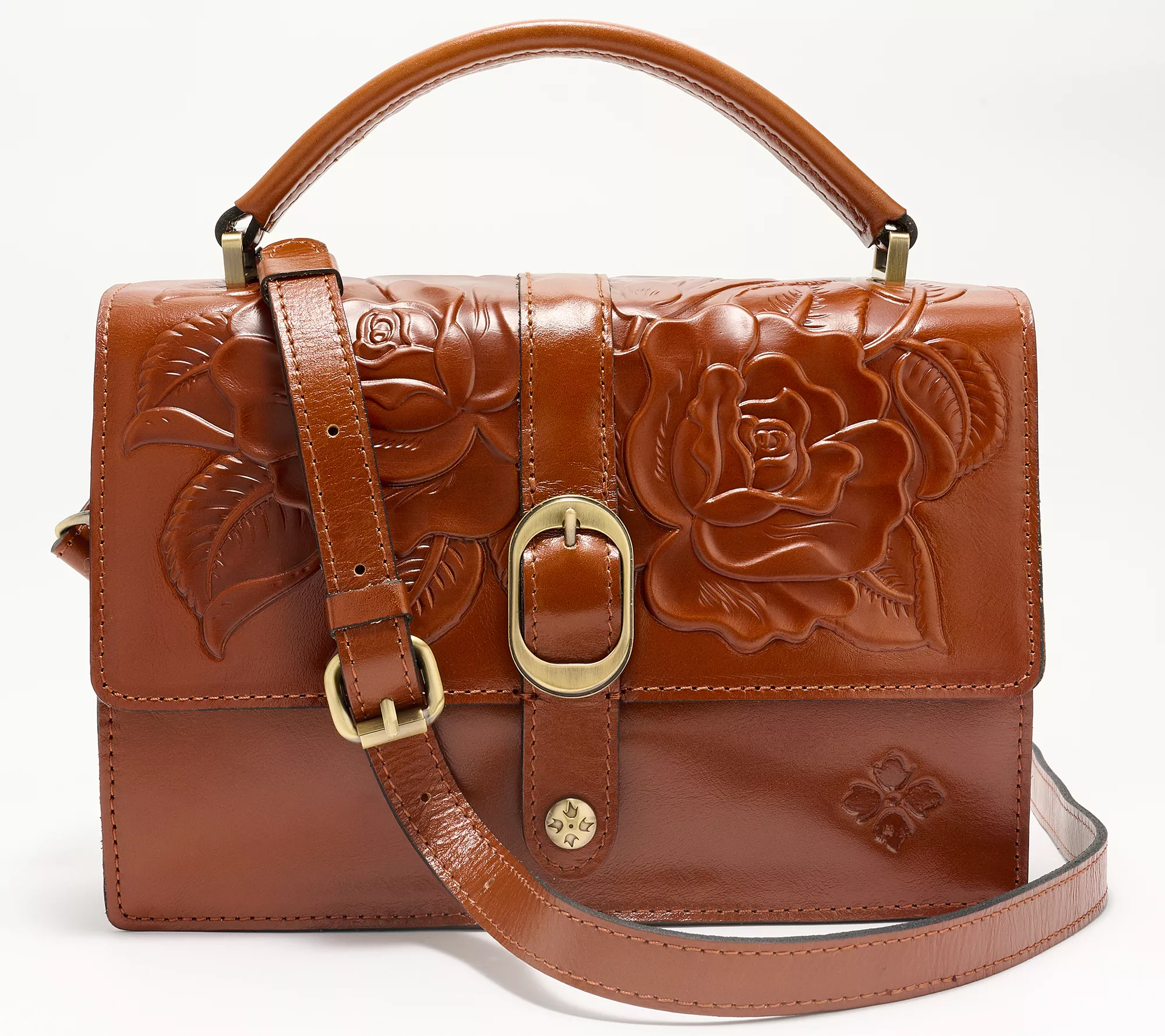 "As Is" Patricia Nash Amara Top Handle Leather Crossbody