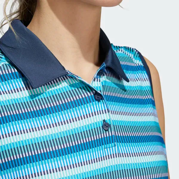 Adidas Ladies print sleeveless polo