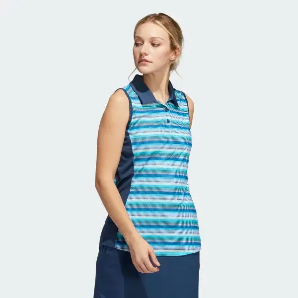 Adidas Ladies print sleeveless polo