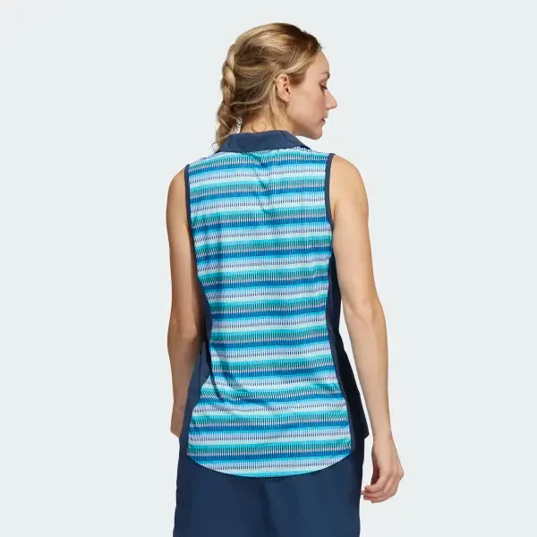 Adidas Ladies print sleeveless polo