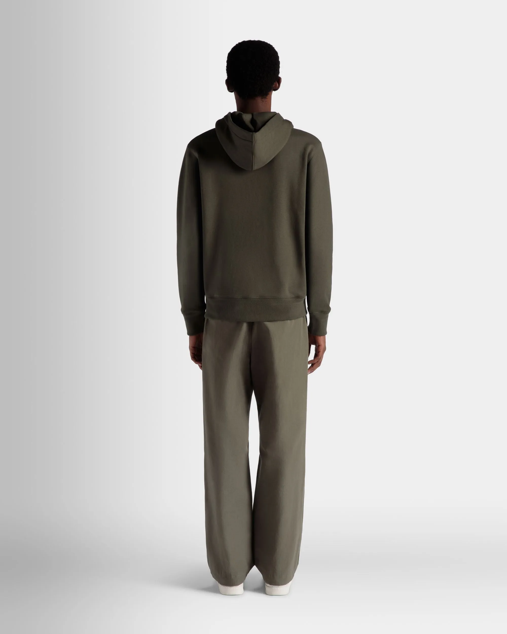 Adrien Brody Travel Collection Hoodie In Olive Green Cashmere Blend 