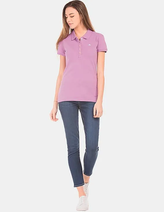 Aeropostale Solid Regular Fit Polo Shirt