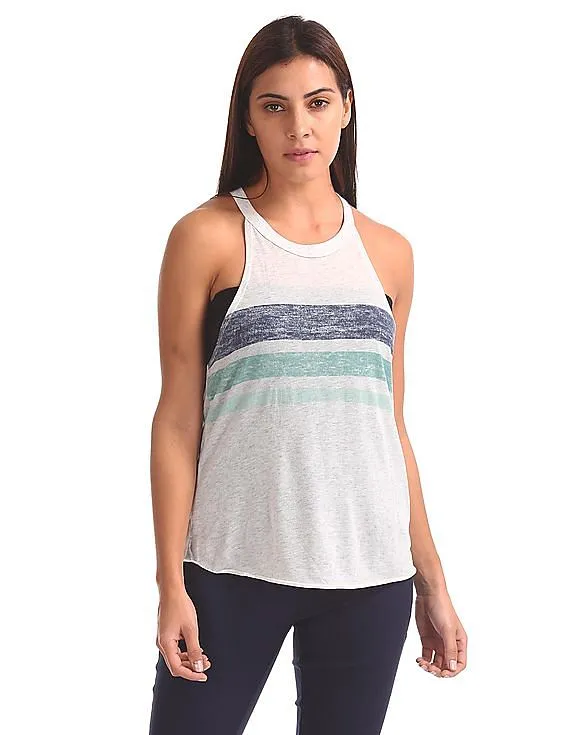 Aeropostale Stripe Chest Active Tank Top