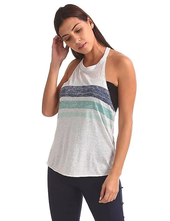 Aeropostale Stripe Chest Active Tank Top