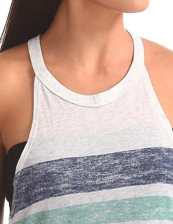 Aeropostale Stripe Chest Active Tank Top