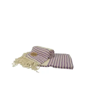 A&r towels hamamzz peshtemal traditional woven towel purple/cream ARTG