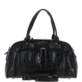 Ashwood Large Leather Holdall Travel Bag Black/croc: 10973