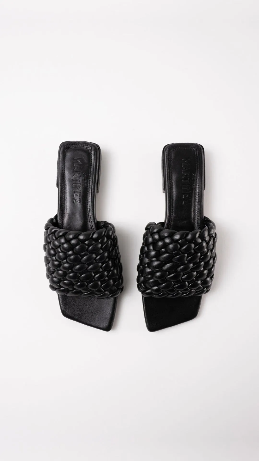 ASTER - Black Woven Leather Flats