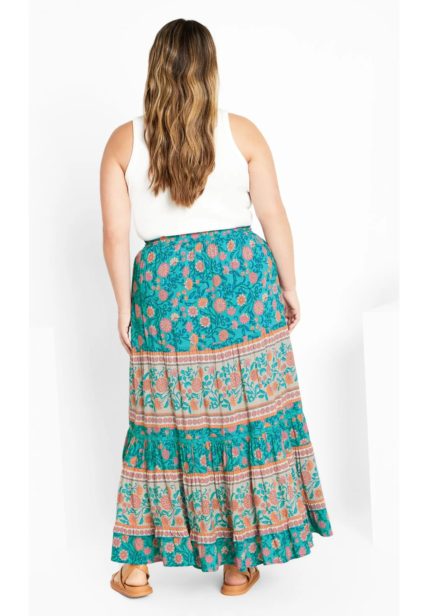 Aurora Print Skirt - turquoise