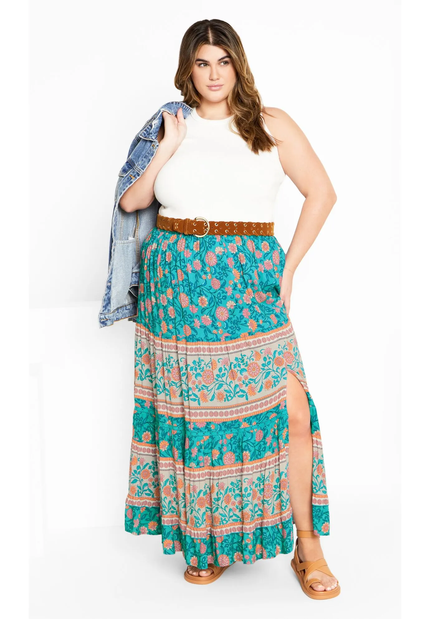 Aurora Print Skirt - turquoise