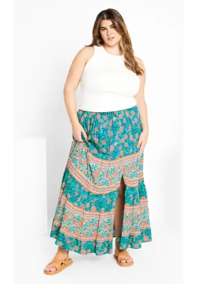 Aurora Print Skirt - turquoise