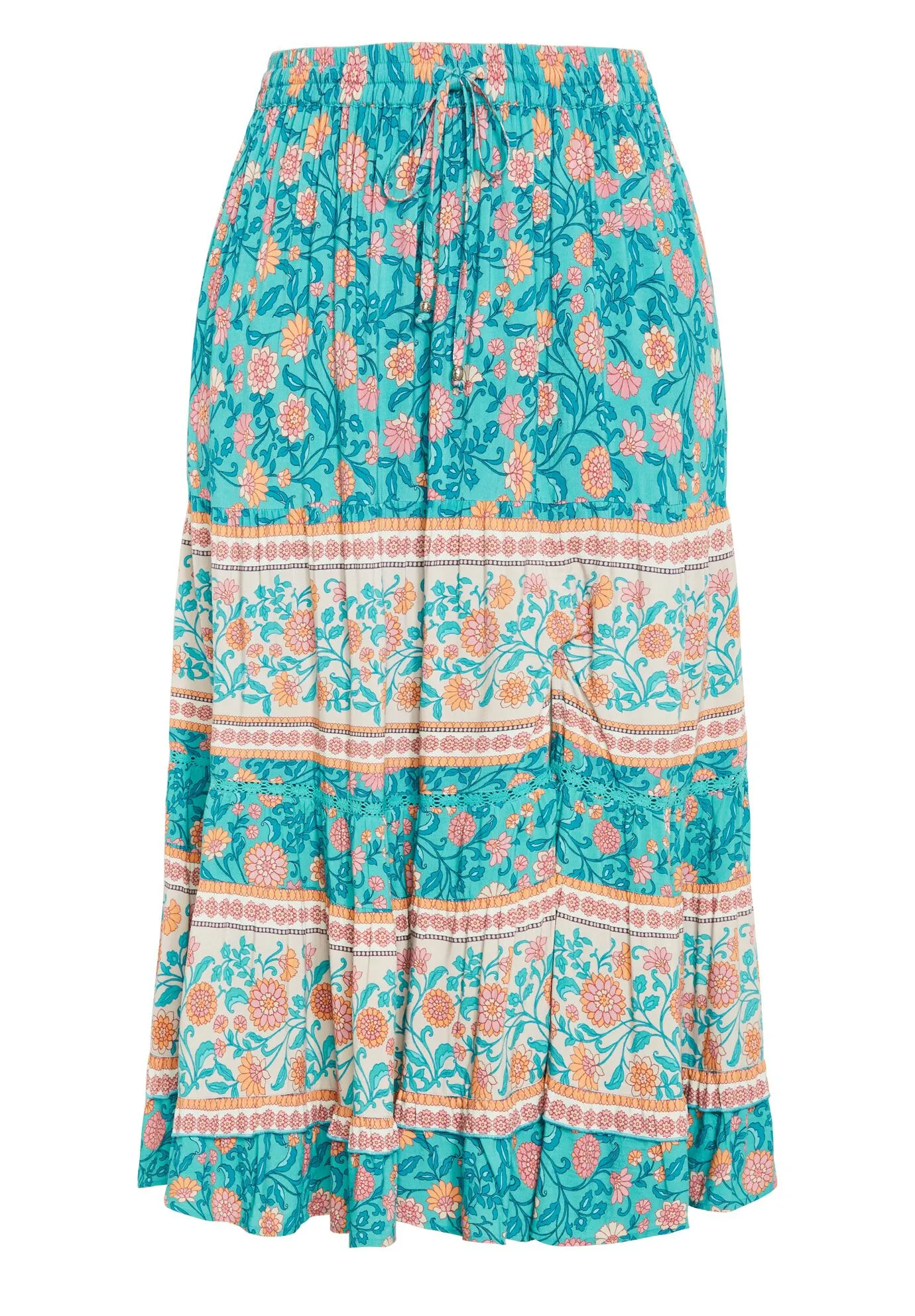 Aurora Print Skirt - turquoise