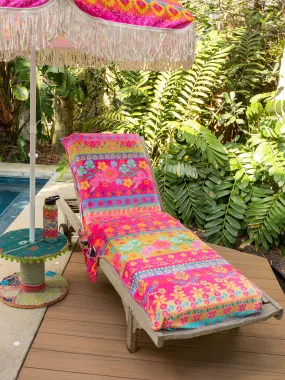 Beach Chair Towel & Tote - Pink Border