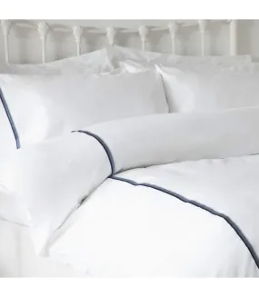 Belledorm Brunswick Duvet Cover Set (White/Blue) - UTBM242