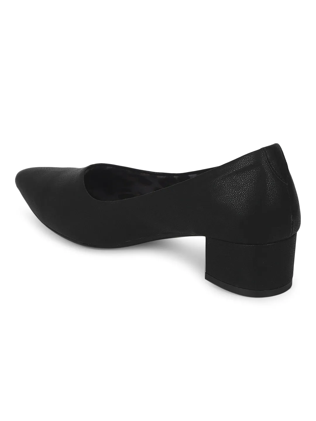 Black PU Block Slip On Sandals (TC-SLC-1180-BLK)