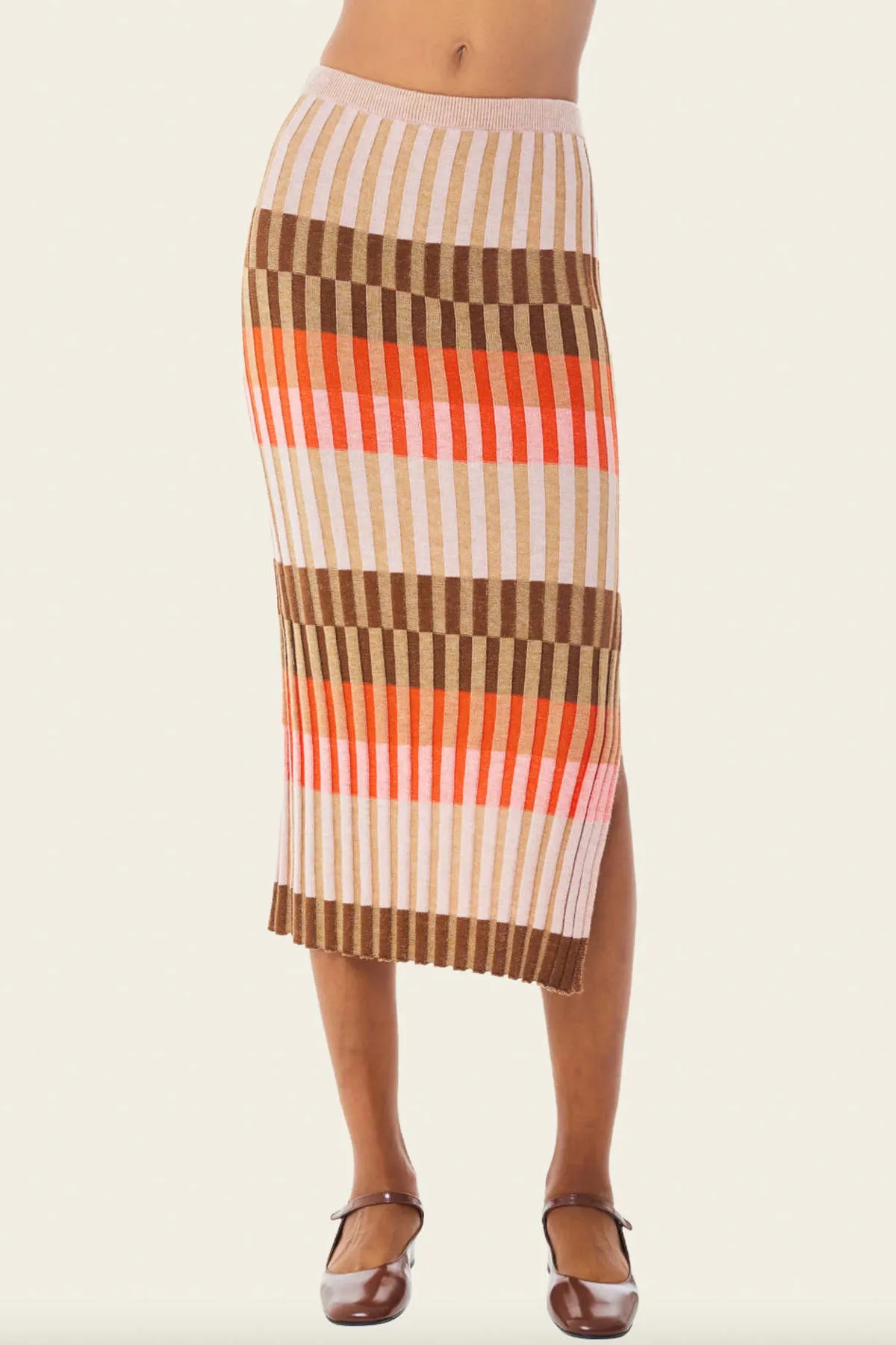 Bodhi Knit Skirt - Orange Block