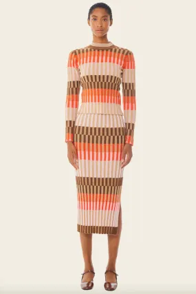 Bodhi Knit Skirt - Orange Block