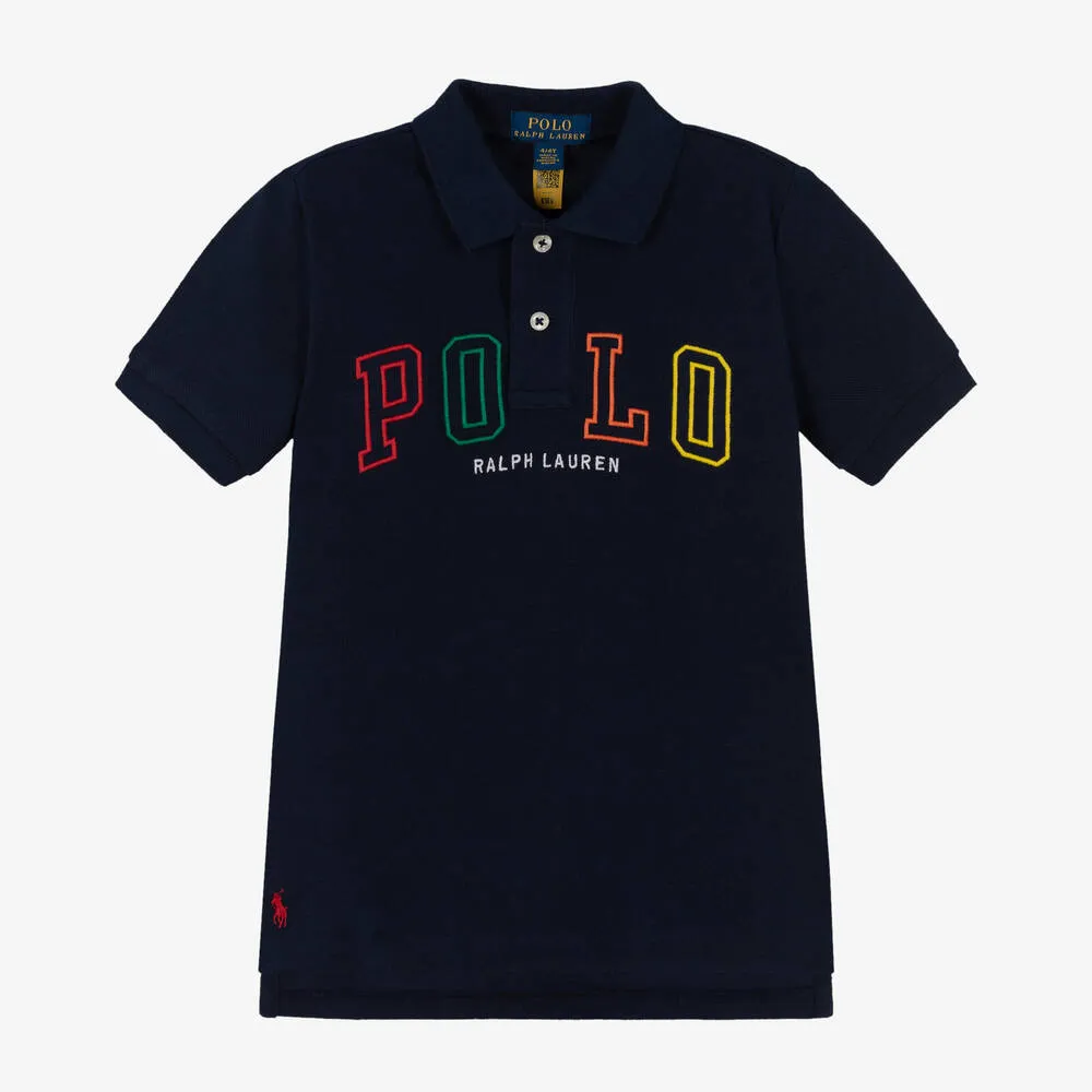 Boys Navy Blue Logo Polo Shirt