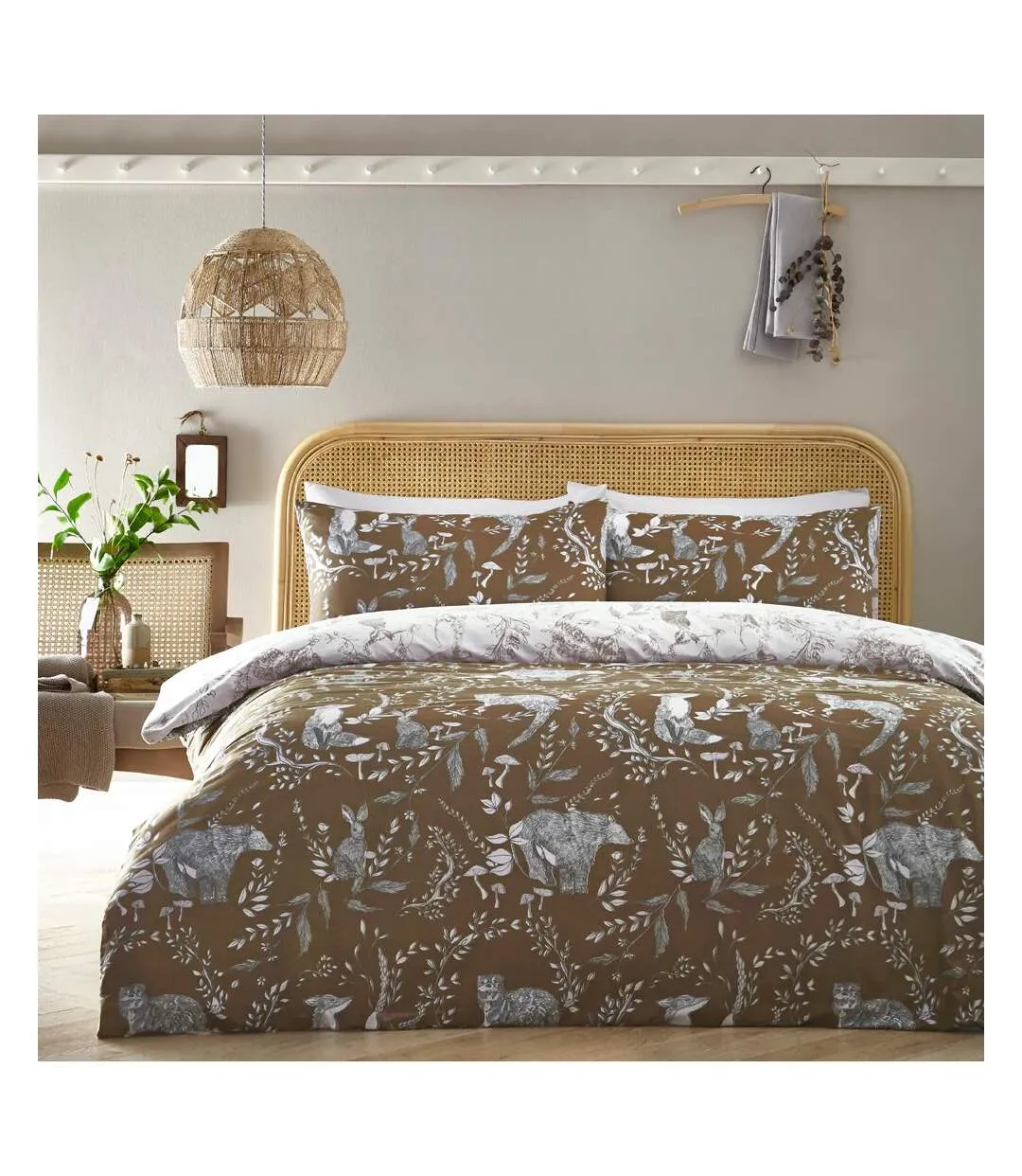 Buckthorn woodland duvet cover set amber Furn