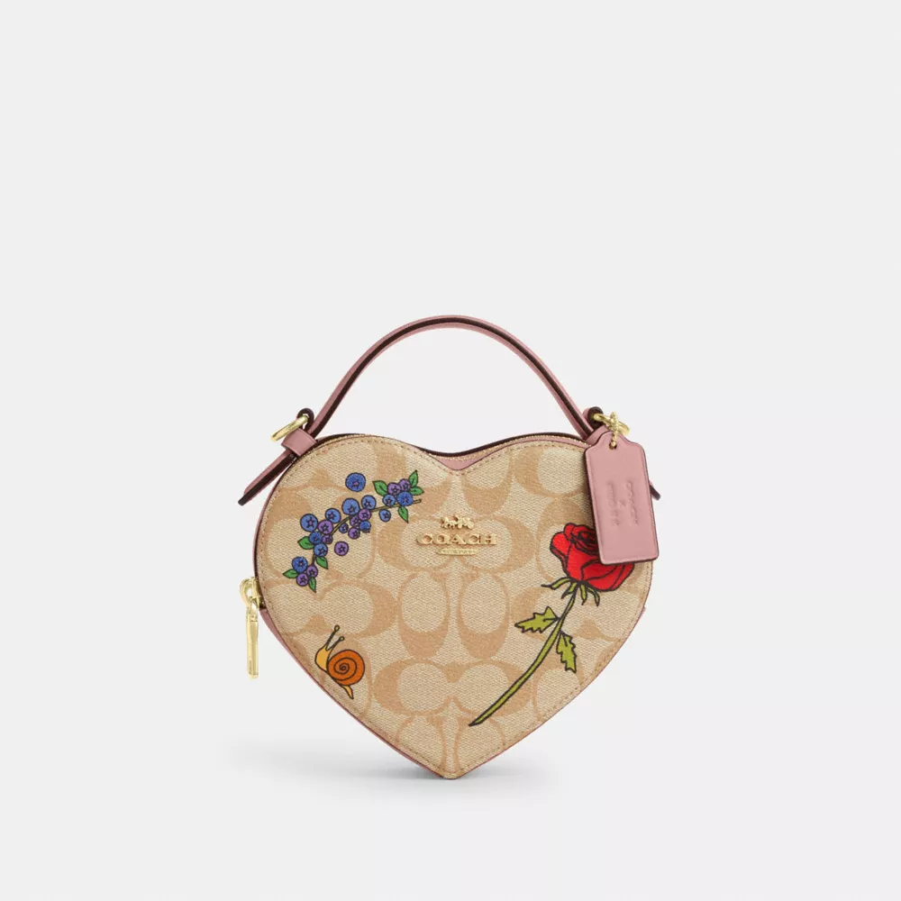 Coach X Observed By Us Heart Crossbody In Signature Canvas With Print