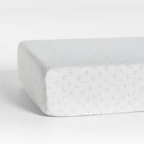 Crate&Barrel Cozy Cloud Twinkle Savannah Yellow Washed Organic Cotton Baby Crib Fitted Sheet