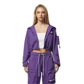 Cropped Windbreaker Full Zip Jacket - Concord