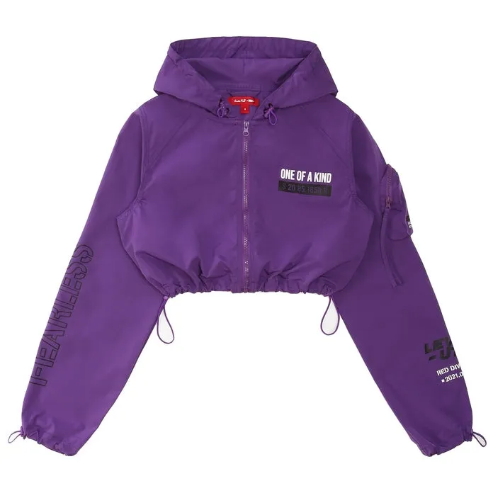 Cropped Windbreaker Full Zip Jacket - Concord