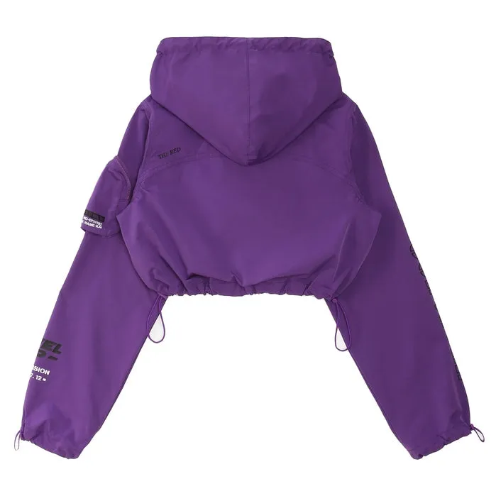 Cropped Windbreaker Full Zip Jacket - Concord