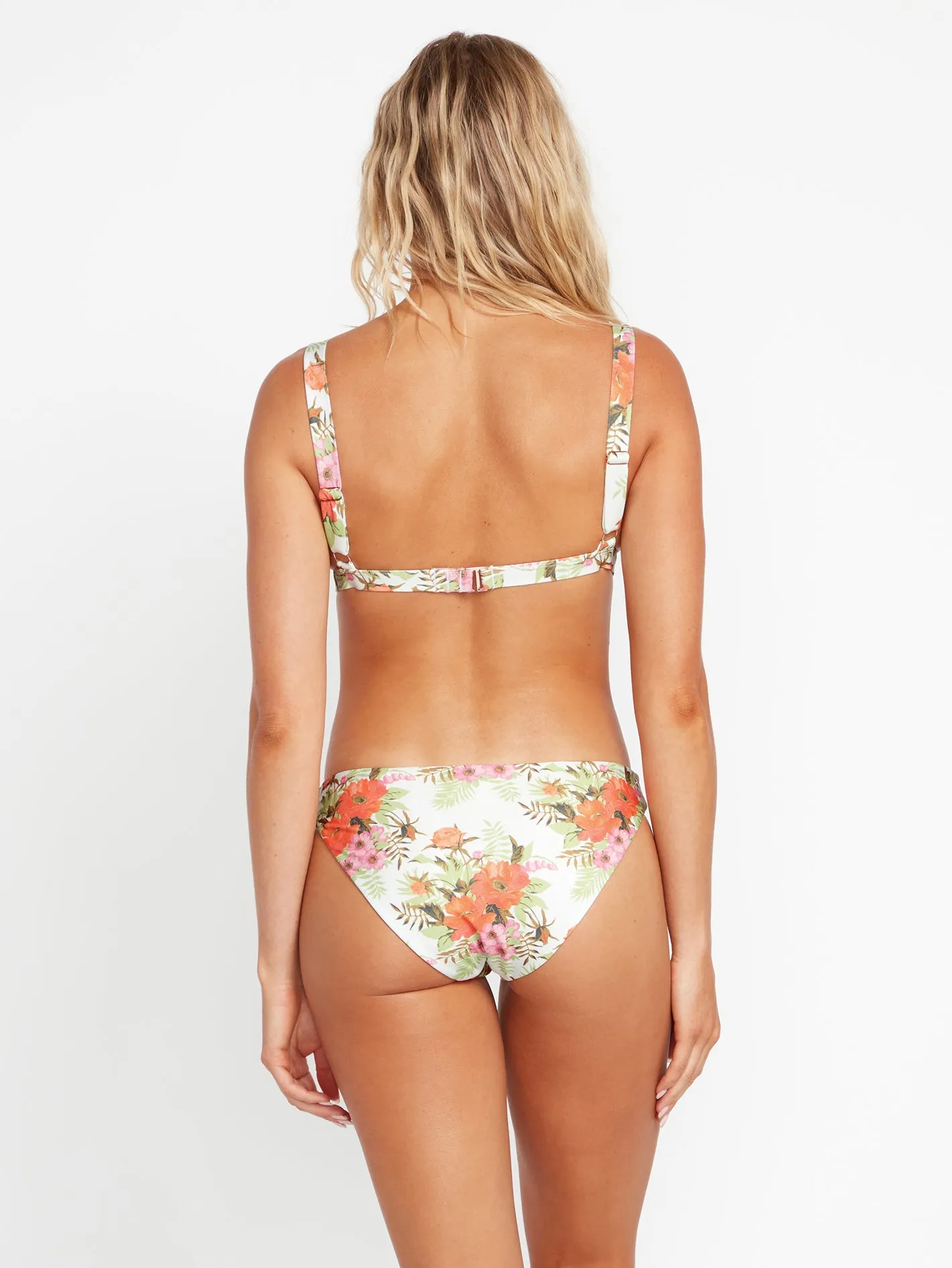 Desert Blooms Triangle Bikini Top - White Combo