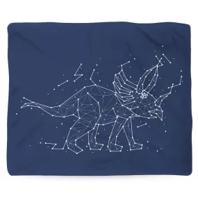 Dinosaur Blanket, Star Blanket, Warm Fleece Throw, Space Theme, Nature Home Decor, Astrology Gift, Constellation, Triceratops, N