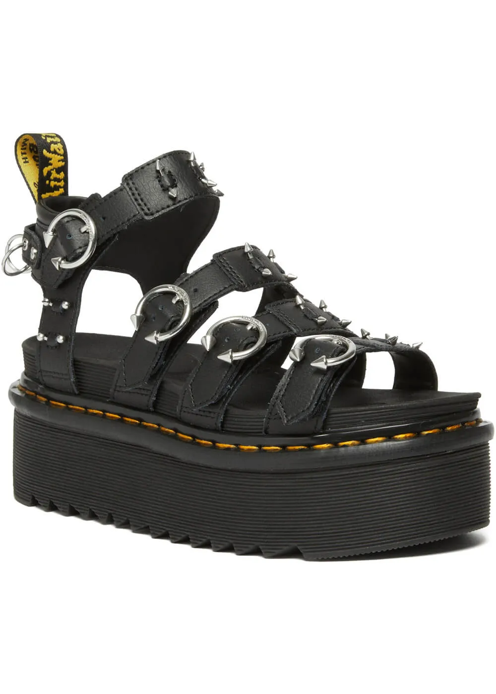 Dr. Martens Blaire Quad Hardware Platform Sandals Black