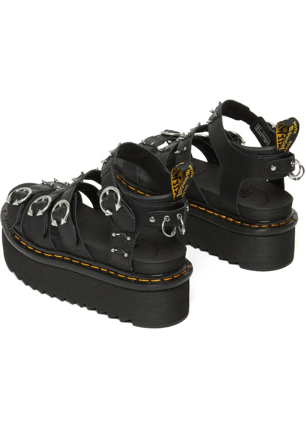 Dr. Martens Blaire Quad Hardware Platform Sandals Black