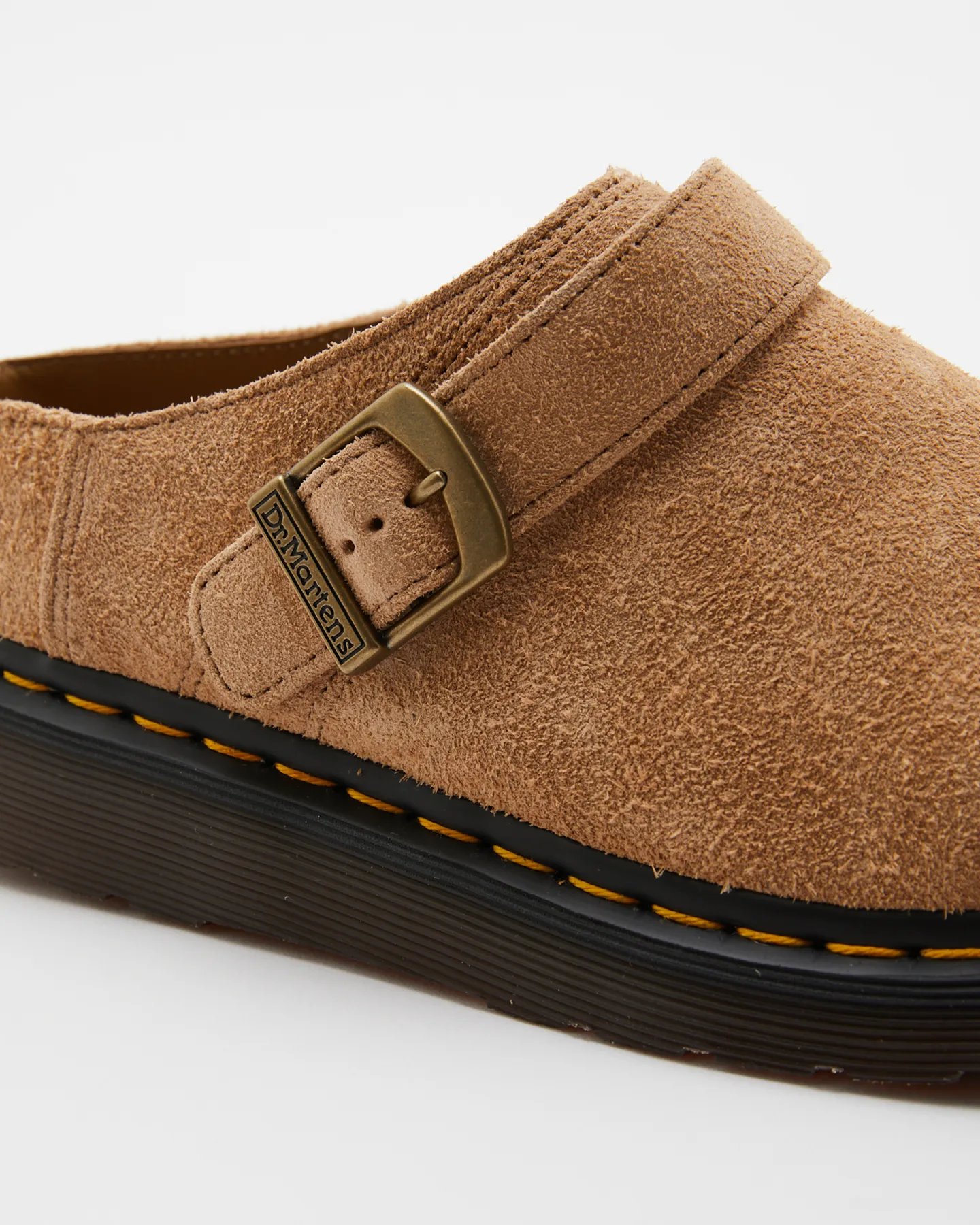 Dr. Martens Isham Buckle Mule - Sandy Tan Suede | SurfStitch