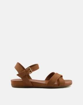 Dune London Cross Strap Comfort Nubuck Sandals Wide Fit | Simply Be