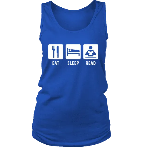 Eat, Sleep, Read Womens Tank