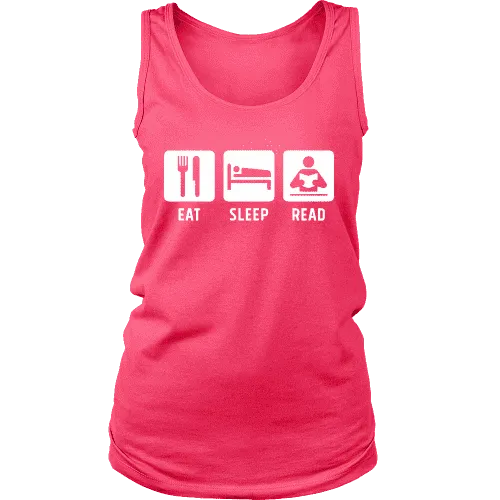 Eat, Sleep, Read Womens Tank