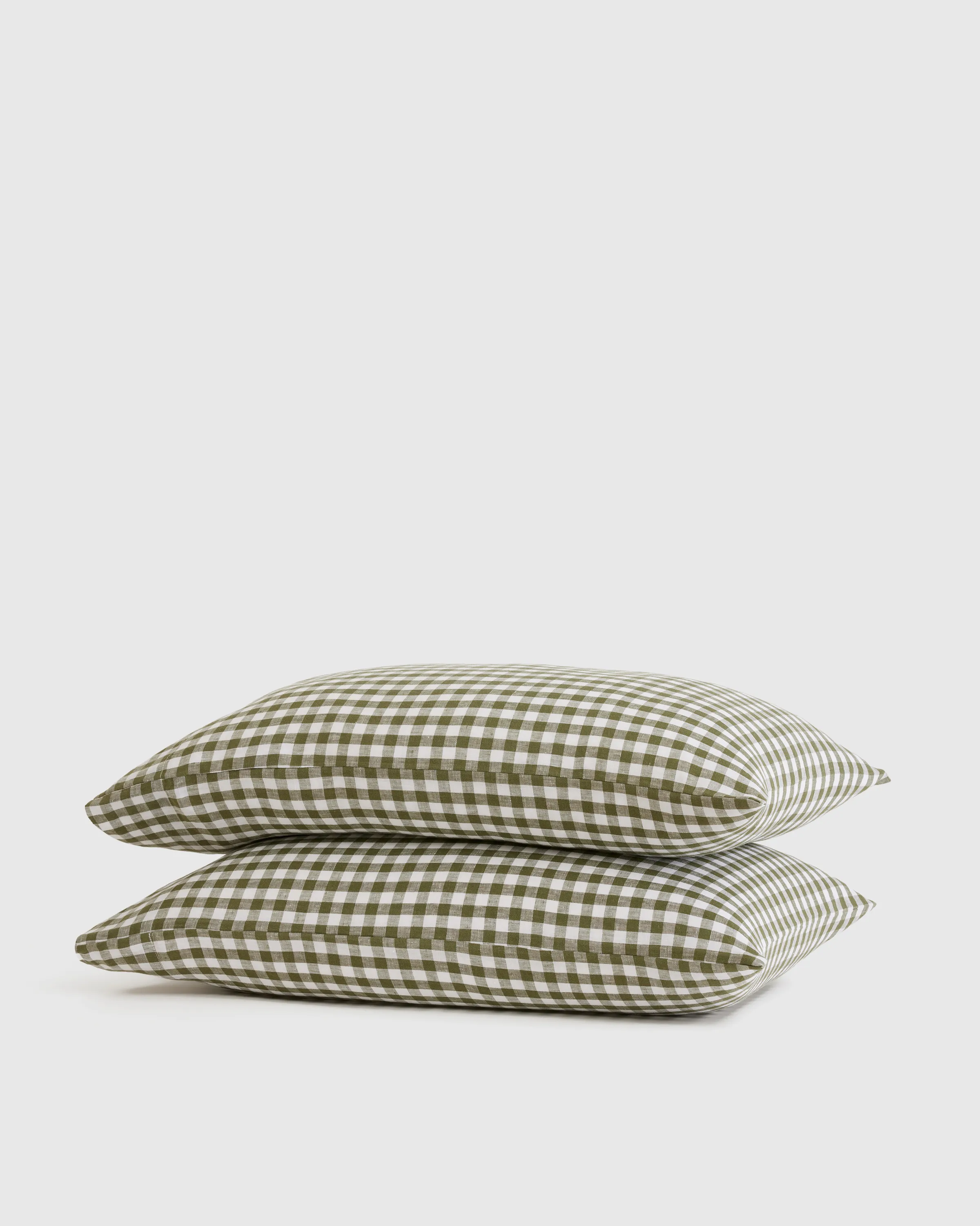 European Linen Gingham Pillowcase Set