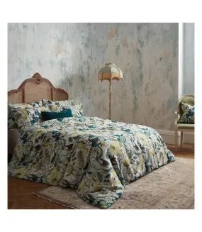 Ew by  weavers morton contrast piping sateen floral duvet cover set teal Edinburgh