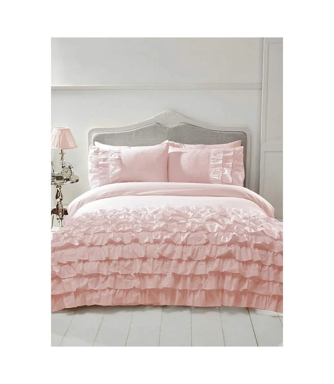 Flamenco ruffled duvet cover set blush pink Rapport