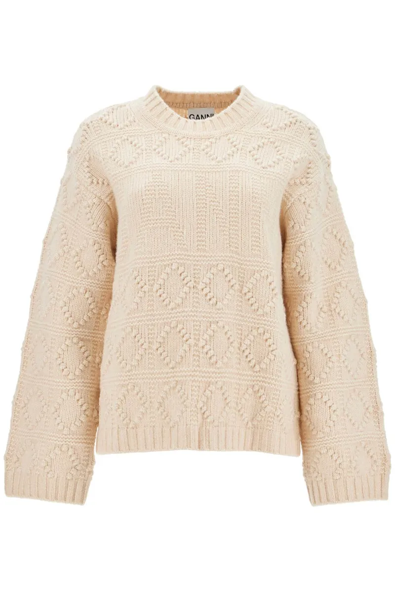 Ganni    Ganni Wool And Cotton Blend Pullover