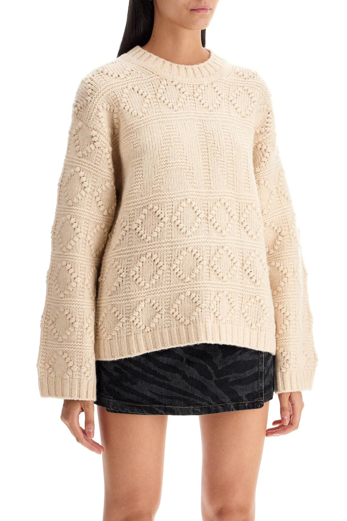 Ganni    Ganni Wool And Cotton Blend Pullover